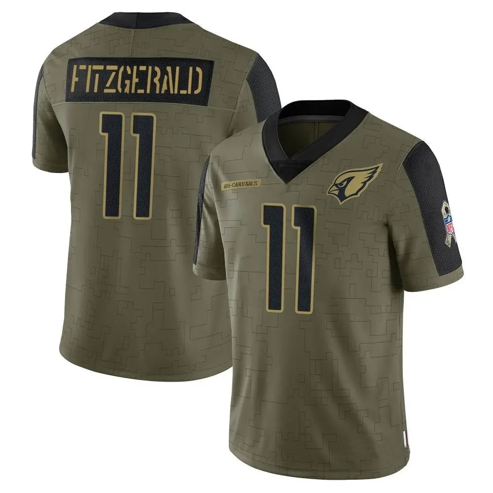 Parkc A.Cardinals #11 Larry Fitzgerald Player Salute To Service Olive Stitched Jerseys