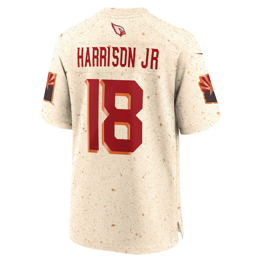 Parkc A.Cardinals #18 Marvin Harrison Jr. Player Cream Rivalries Collection Game Stitched Jerseys