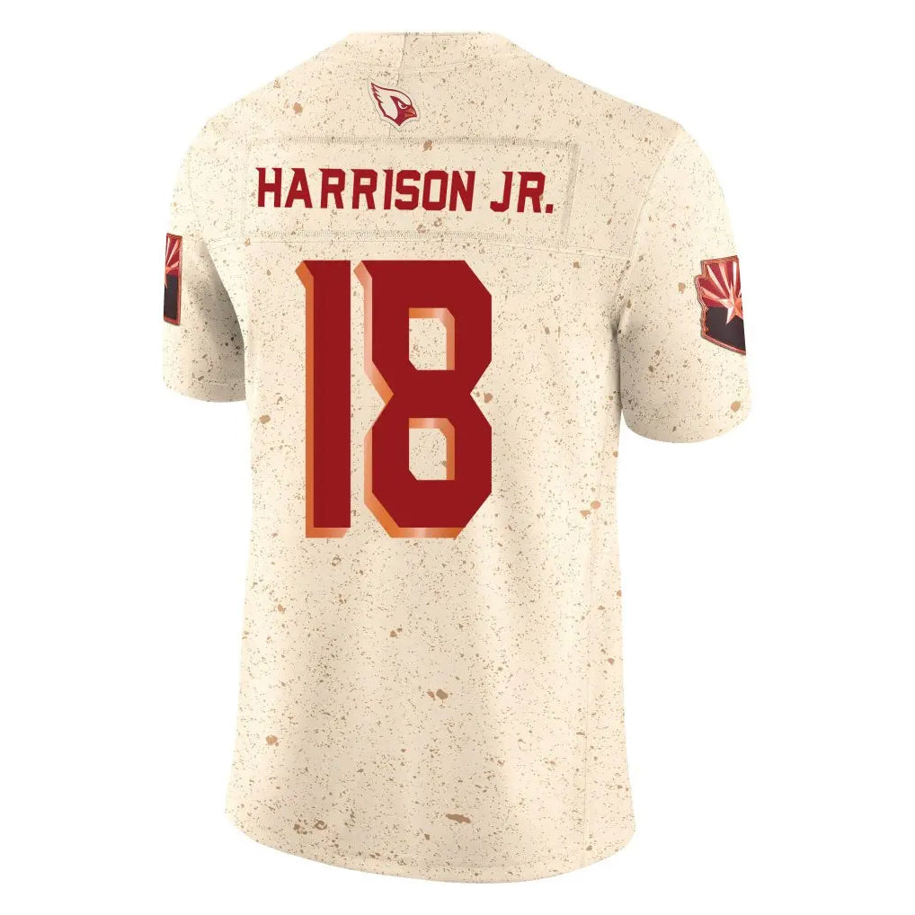 Parkc A.Cardinals #18 Marvin Harrison Jr. Player Cream Rivalries Collection Vapor Limited Home Game Stitched Jerseys