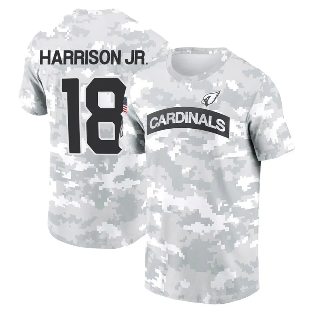 Parkc A.Cardinals #18 Marvin Harrison Jr. Player Salute to Service Hoodies & T-Shirts Stitched Jerseys