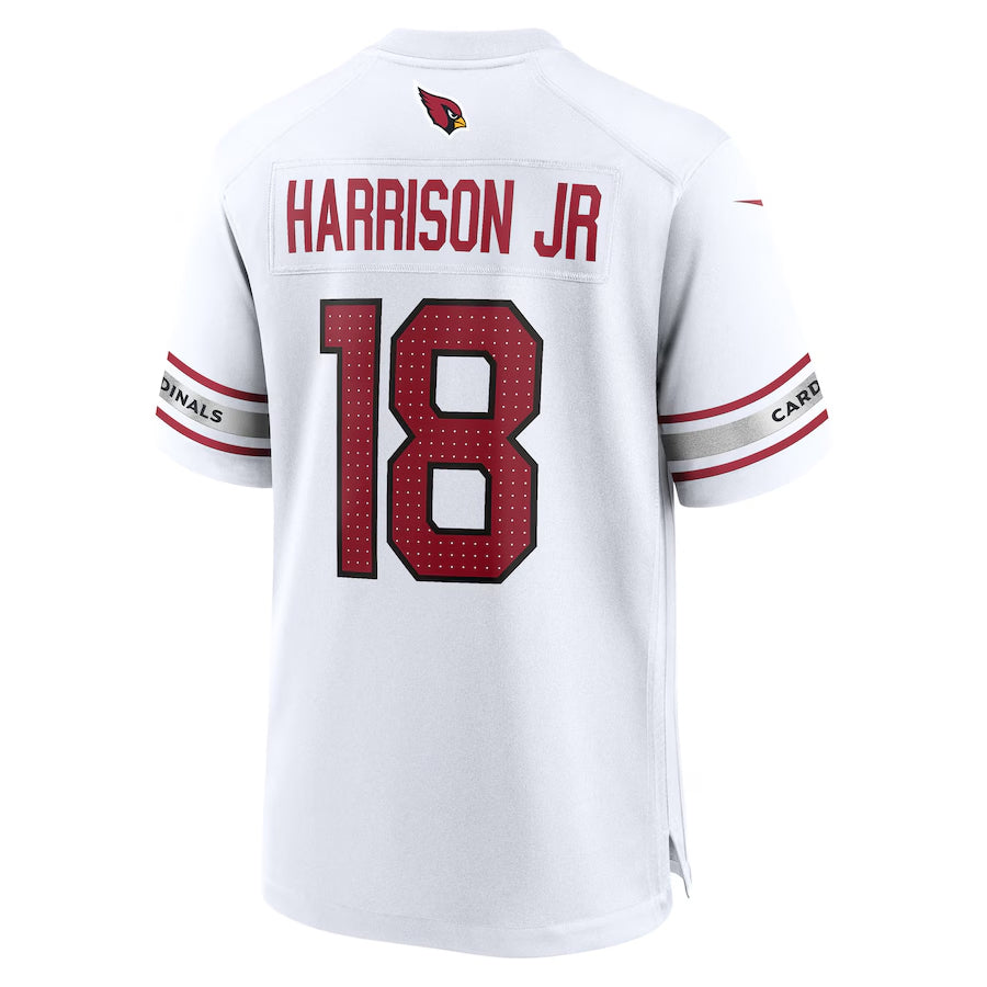 Parkc A.Cardinals #18 Marvin Harrison Jr. Player White Game Road Stitched Jerseys