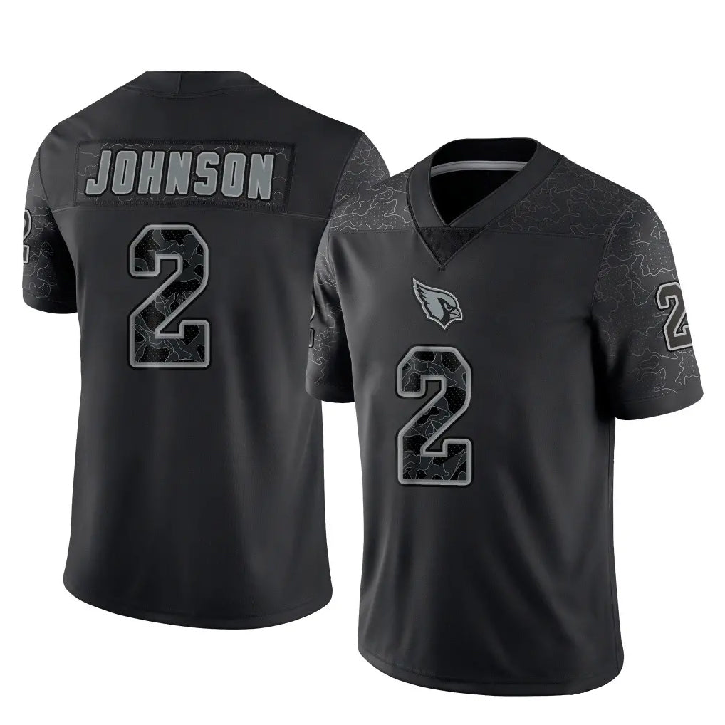 Parkc A.Cardinals #2 Will Johnson Player Black RFLCTV Limited Home Game Stitched Jerseys