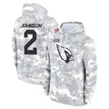 Parkc A.Cardinals #2 Will Johnson Player Camo Salute to Service Hoodies Stitched Jerseys