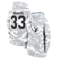 Parkc A.Cardinals #33 Trey Benson Player Arctic Camo Salute to Service Hoodies Stitched Jerseys