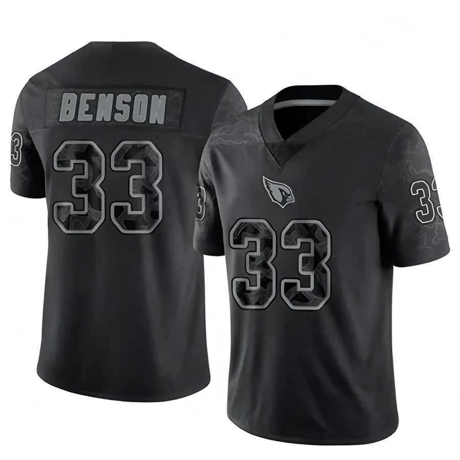 Parkc A.Cardinals #33 Trey Benson Player Black RFLCTV Limited Stitched Jerseys