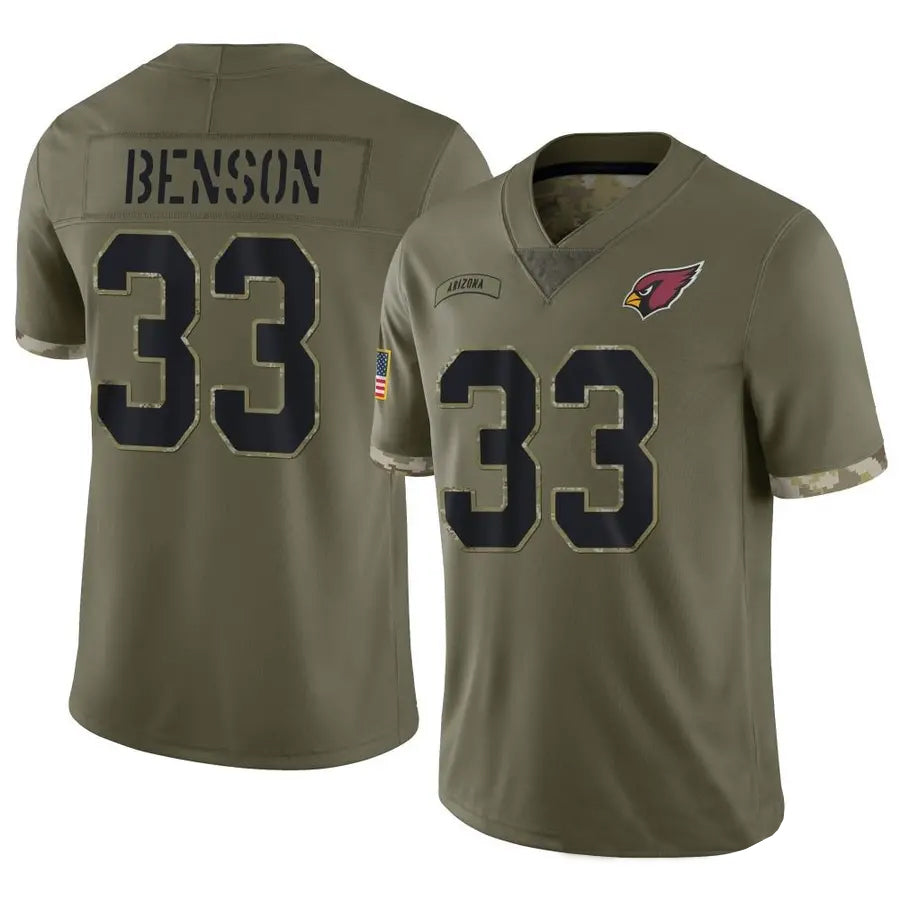 Parkc A.Cardinals #33 Trey Benson Player Olive Salute To Service Limited Game Stitched Jerseys