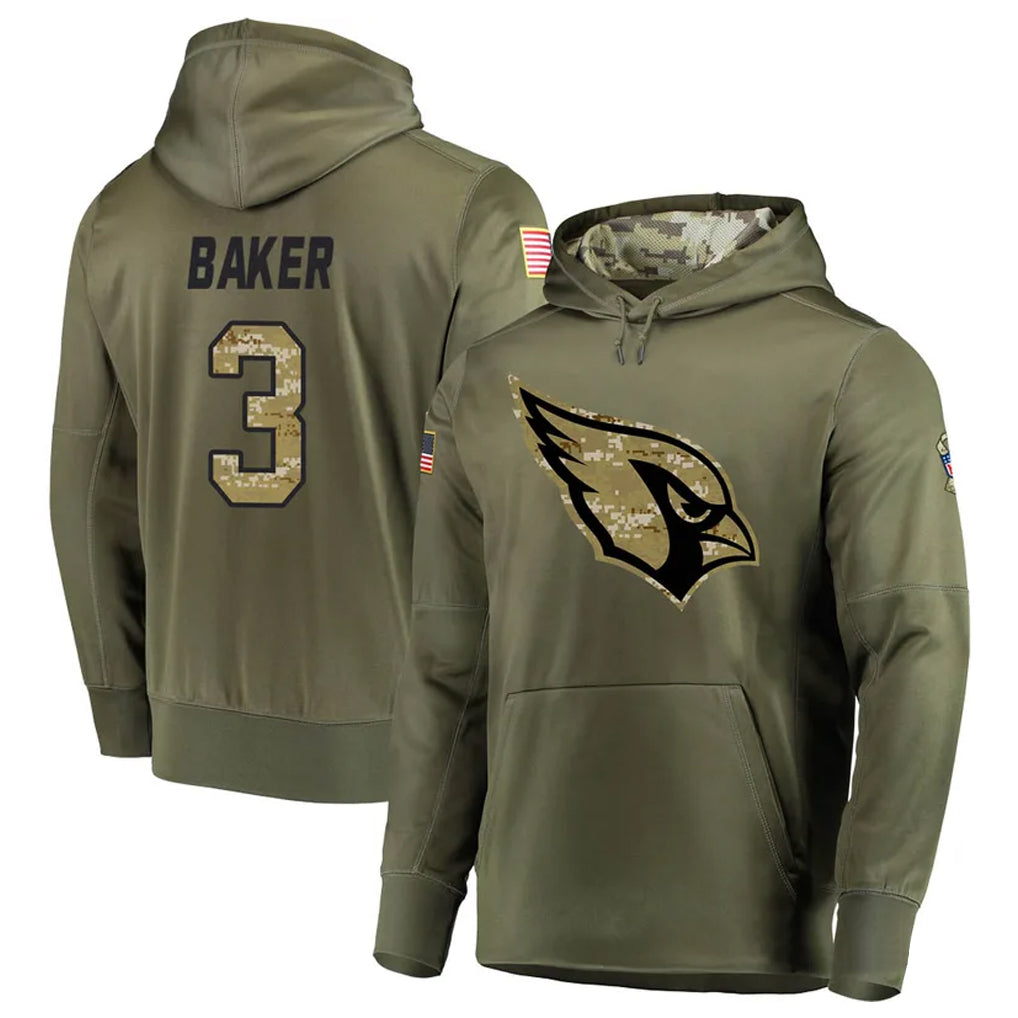 Parkc A.Cardinals #3 Budda Baker Player Olive Salute to Service Limited Hoodie Stitched Jerseys