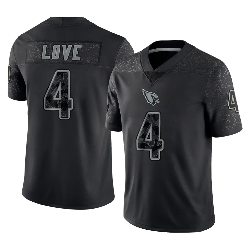 Parkc A.Cardinals #4 Jeremiyah Love Player Black RFLCTV Limited Home Game Stitched Jerseys