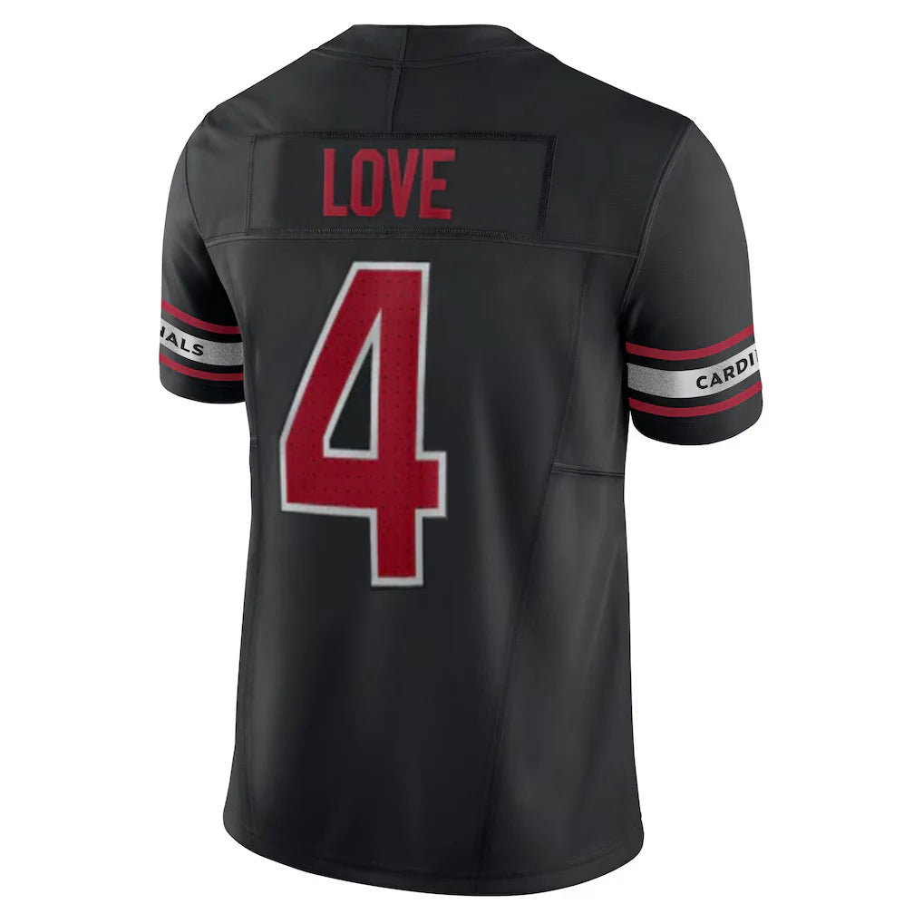 Parkc A.Cardinals #4 Jeremiyah Love Player Black Vapor F.U.S.E. Limited Home Game Stitched Jerseys