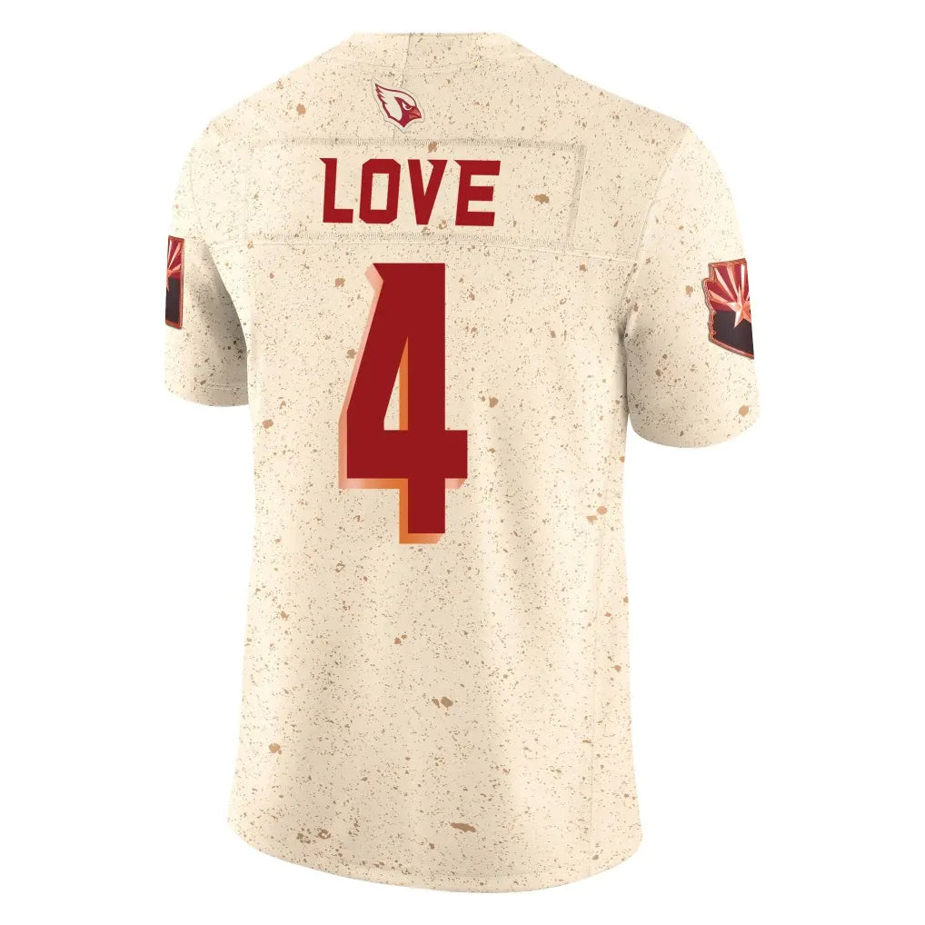 Parkc A.Cardinals #4 Jeremiyah Love Player Cream Rivalries Collection Vapor Limited Home Game Stitched Jerseys