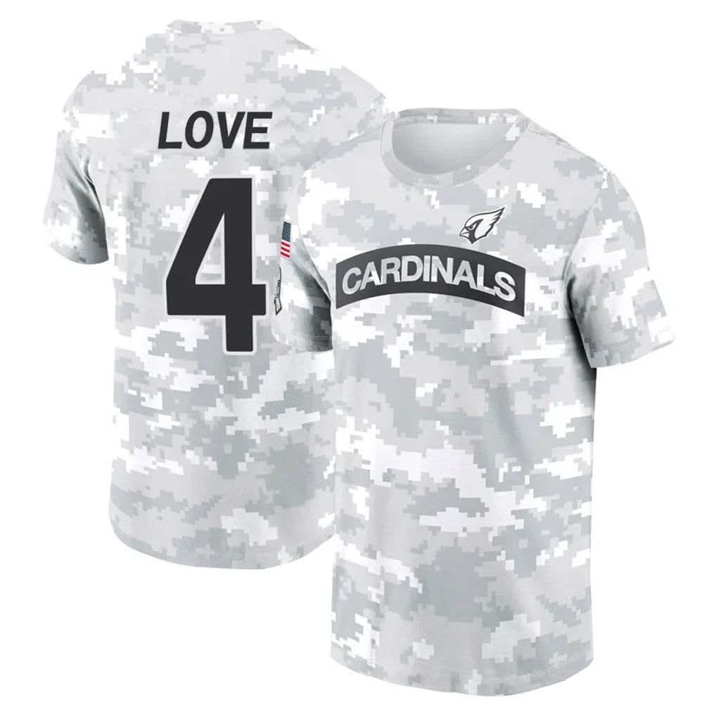 Parkc A.Cardinals #4 Jeremiyah Love Player Salute to Service Hoodies & T-Shirts Football Jerseys