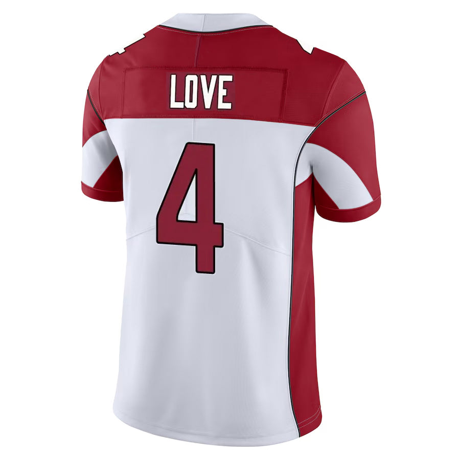Parkc A.Cardinals #4 Jeremiyah Love Player White Vapor Limited Home Game Stitched Jerseys