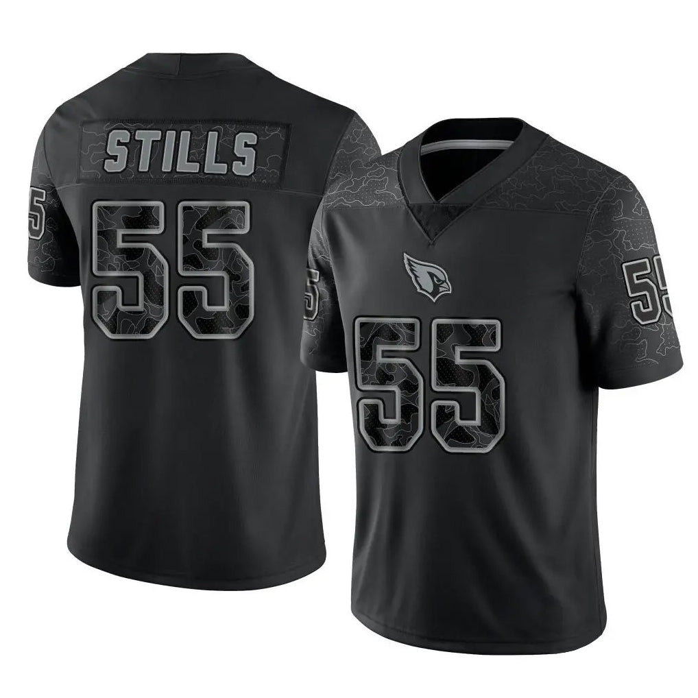Parkc A.Cardinals #55 Dante Stills Player Black RFLCTV Limited Home Game Stitched Jerseys