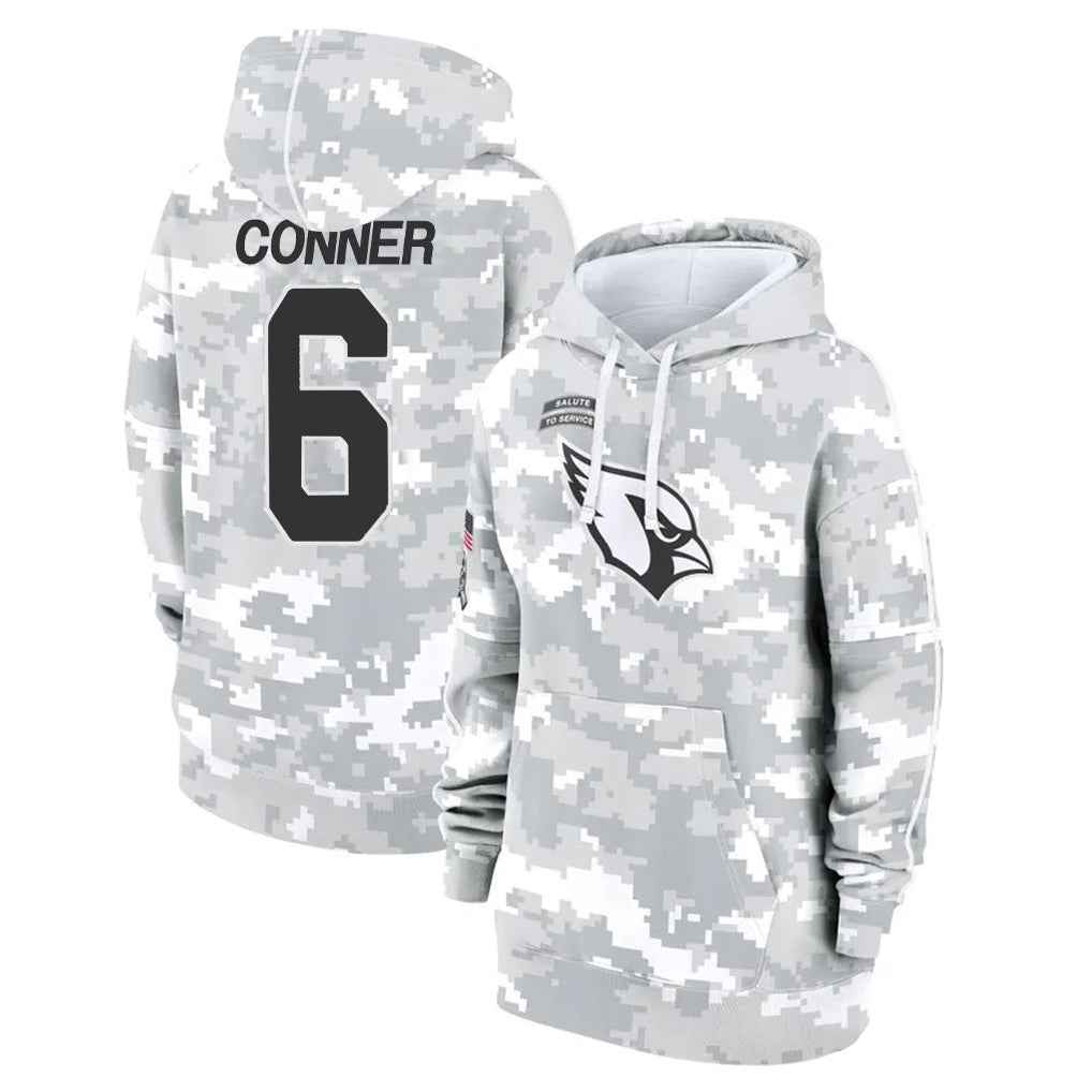 Parkc A.Cardinals #6 James Conner Player Camo Salute to Service Hoodies Stitched Jerseys
