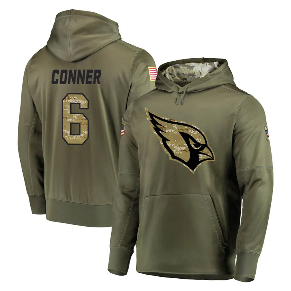 Parkc A.Cardinals #6 James Conner Player Olive Salute to Service Limited Hoodie Stitched Jerseys