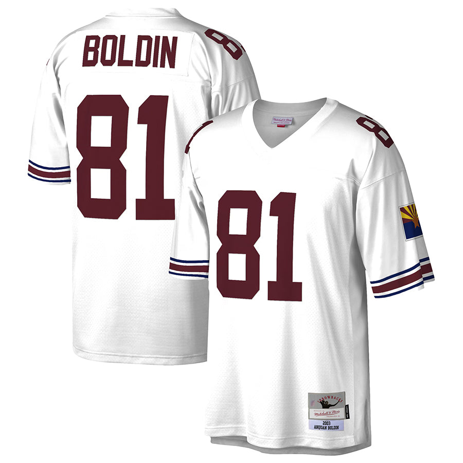 Parkc A.Cardinals #81 Anquan Boldin Player Mitchell & Ness White Legacy Replica Stitched Jerseys
