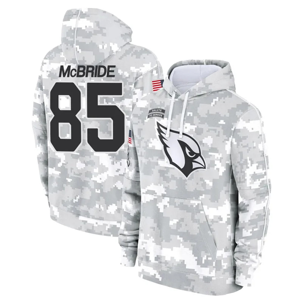 Parkc A.Cardinals #85 Trey McBride Player Camo Salute to Service Hoodies Stitched Jerseys