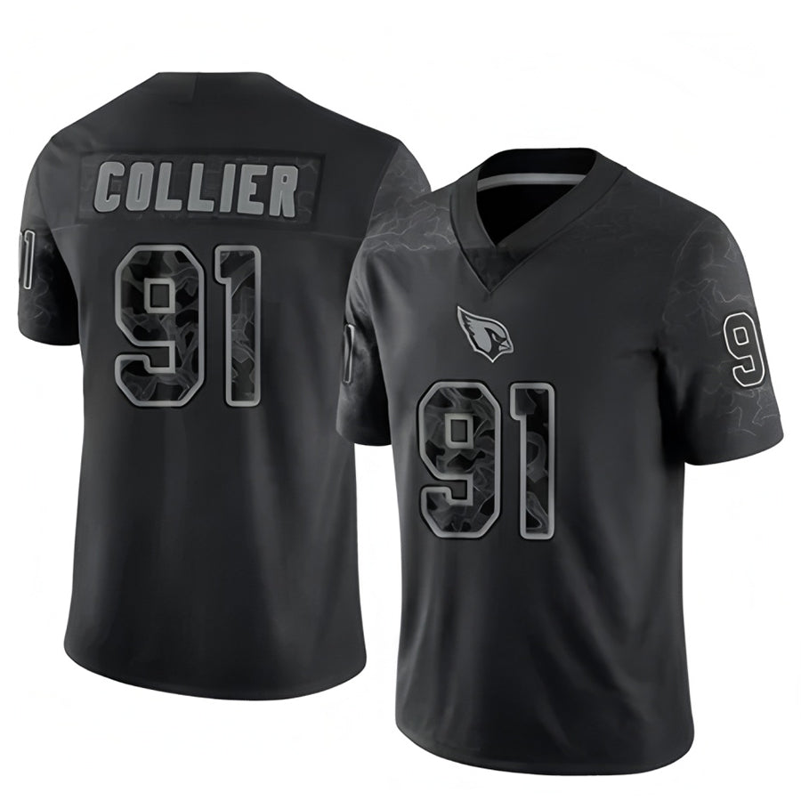 Parkc A.Cardinals #91 L.J. Collier Player Black RFLCTV Limited Stitched Jerseys