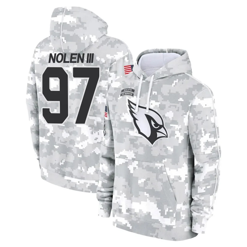 Parkc A.Cardinals #97 Walter Nolen Player Arctic Camo Salute to Service Limited Hoodies Stitched Jerseys