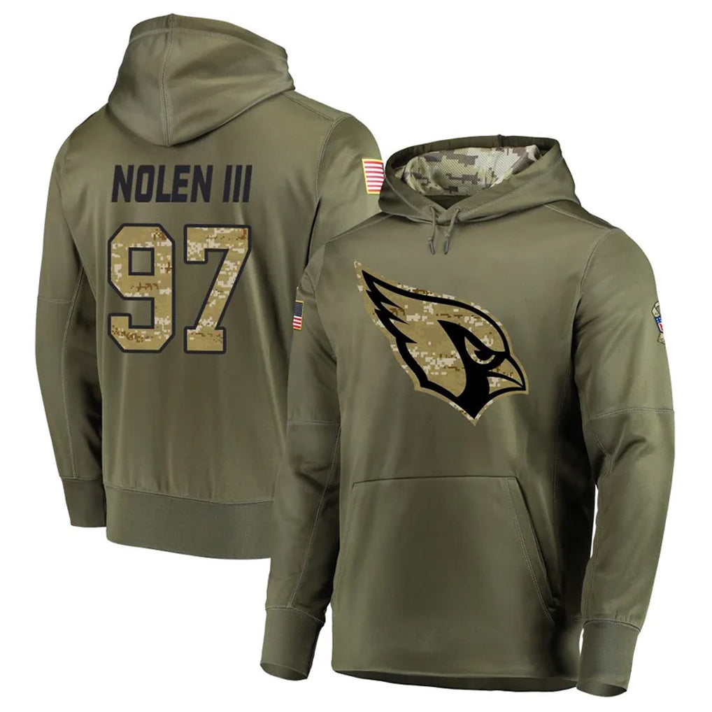 Parkc A.Cardinals #97 Walter Nolen Player Olive Salute to Service Limited Hoodies Stitched Jerseys