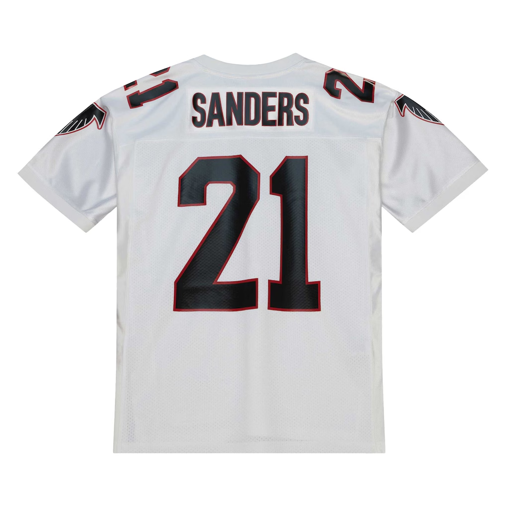 Parkc A.Falcons 1991 #21 Deion Sanders Mitchell & Ness White Authentic Throwback Retired Player Stitched Puhic Jersey