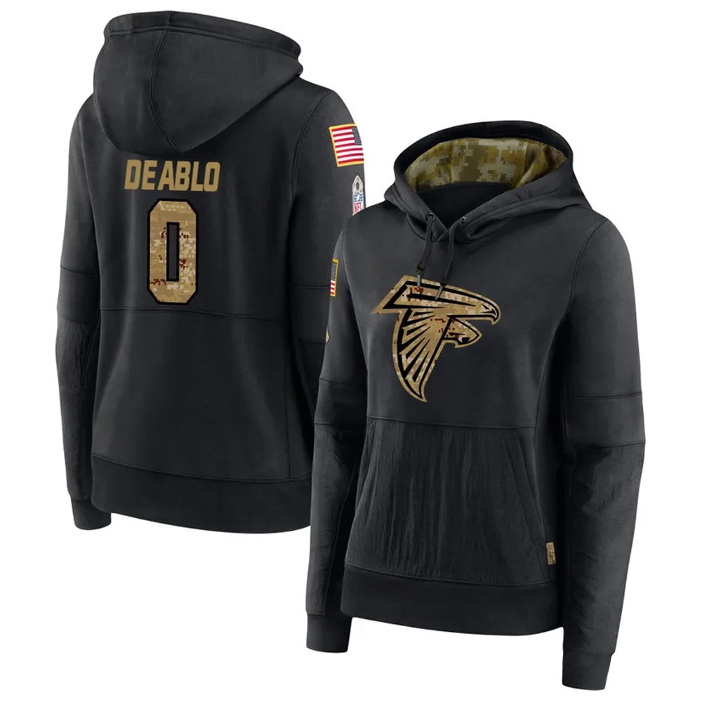 Parkc A.Falcons #0 Divine Deablo Player Black Salute to Service Hoodies Stitched Jerseys