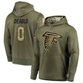 Parkc A.Falcons #0 Divine Deablo Player Olive Salute to Service Hoodies Stitched Jerseys