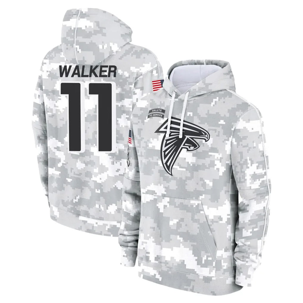 Parkc A.Falcons #11 Jalon Walker Player Arctic Camo Salute to Service Limited Hoodie Stitched Jerseys