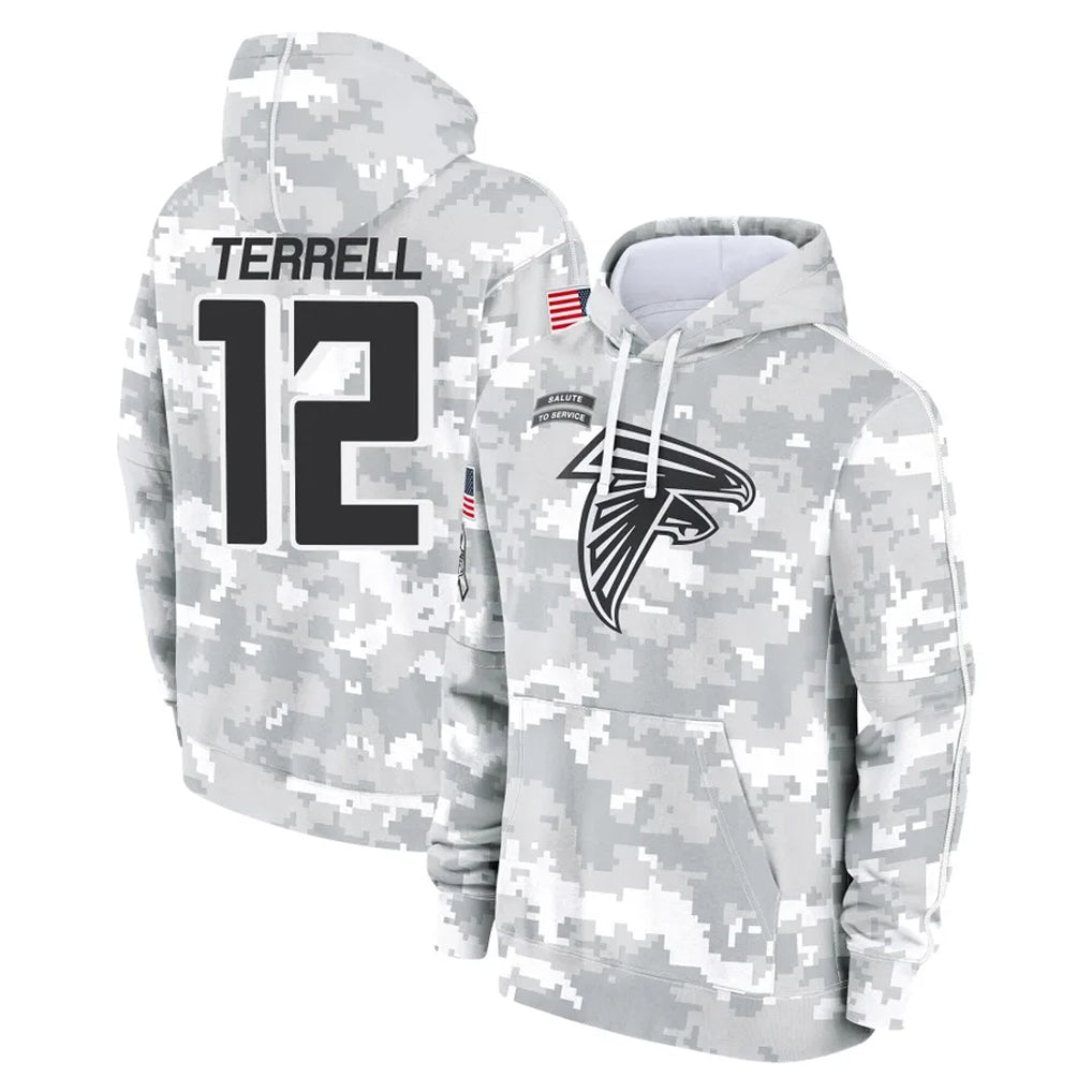 Parkc A.Falcons #12 Avieon Terrell Player Arctic Camo Salute to Service Limited Hoodie Stitched Jerseys