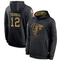 Parkc A.Falcons #12 Avieon Terrell Player Black Salute to Service Limited Black Hoodie Stitched Jerseys