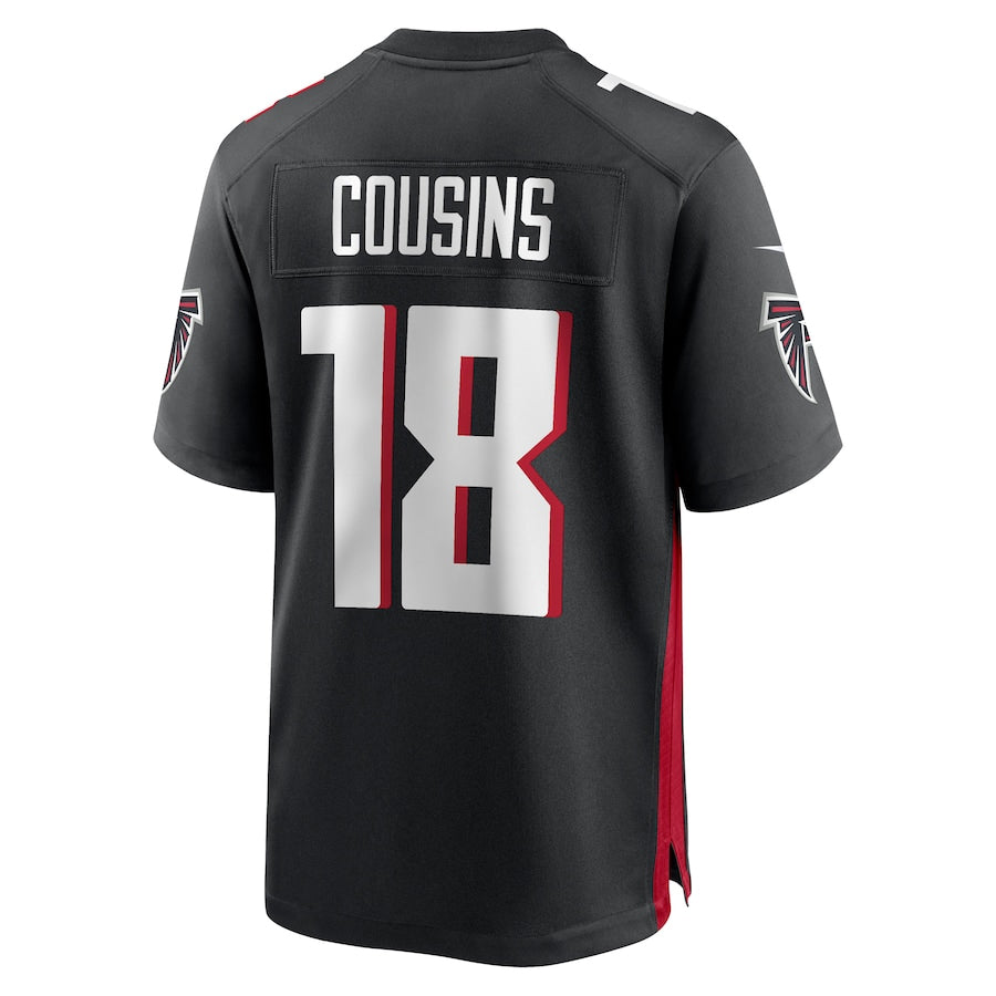 Parkc A.Falcons #18 Kirk Cousins Player Black Home Game Stitched Jerseys