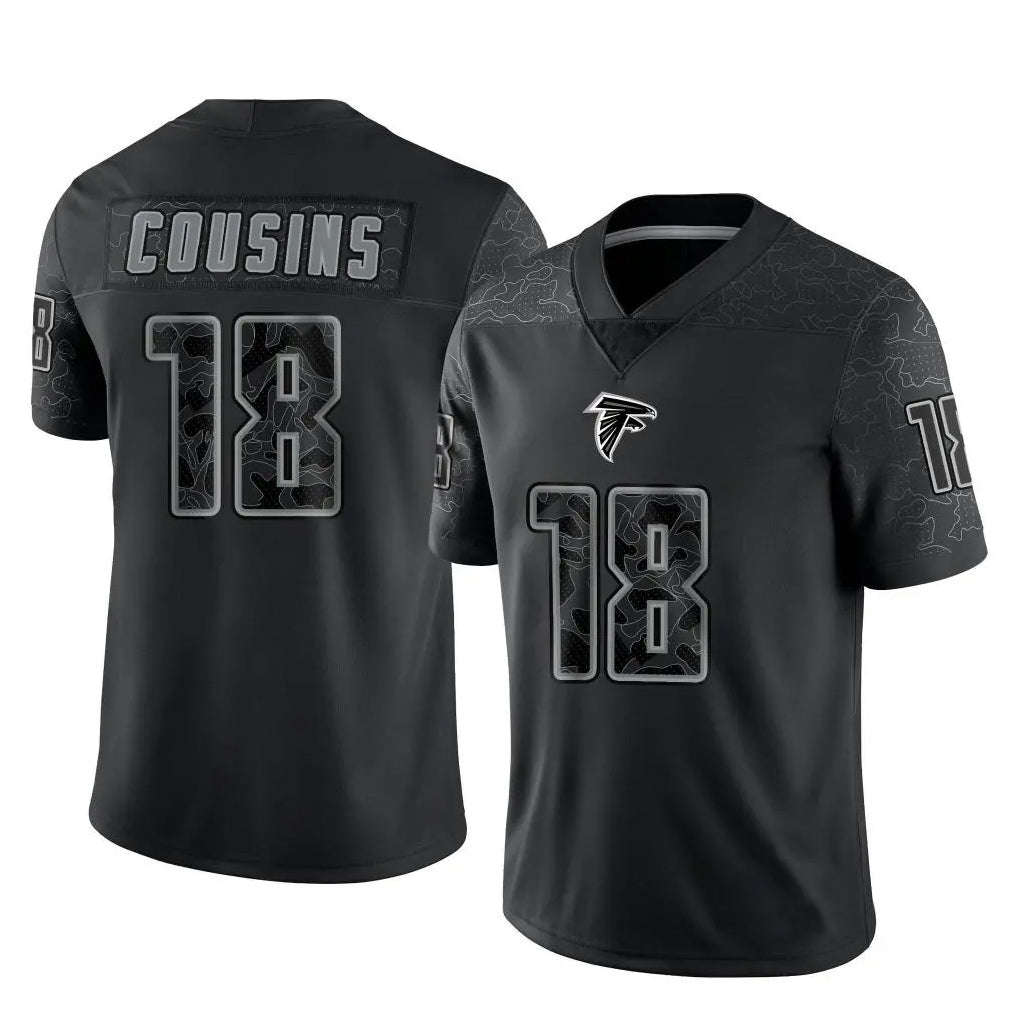 Parkc A.Falcons #18 Kirk Cousins Player Black RFLCTV Limited Stitched Jerseys
