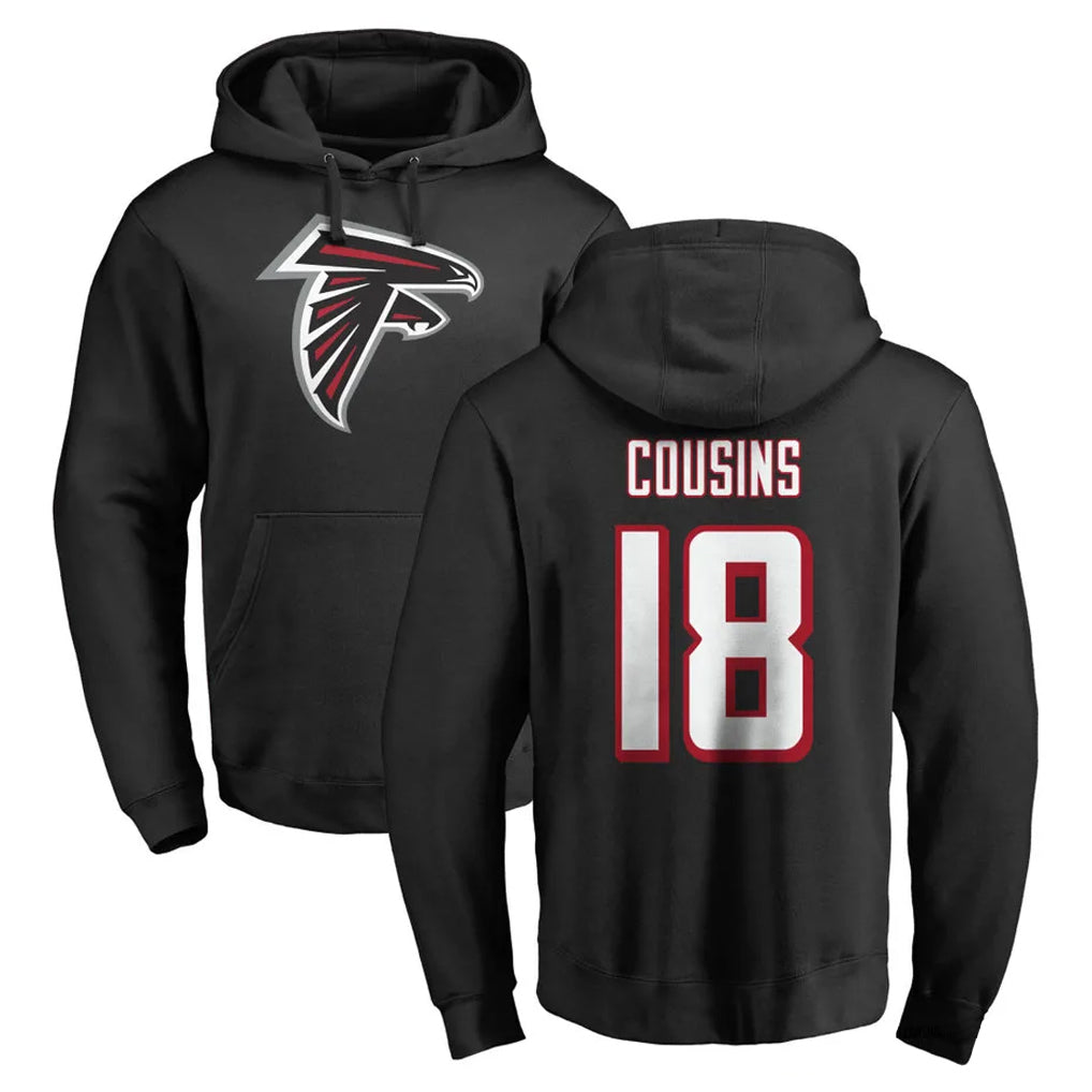 Parkc A.Falcons #18 Kirk Cousins Player Black Salute to Service Hoodies Stitched Jerseys
