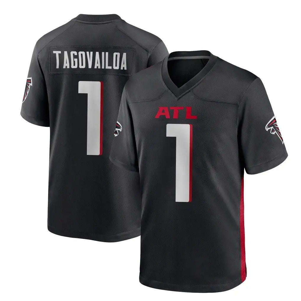 Parkc A.Falcons #1 Tua Tagovailoa Player Black Home Game Stitched Jerseys