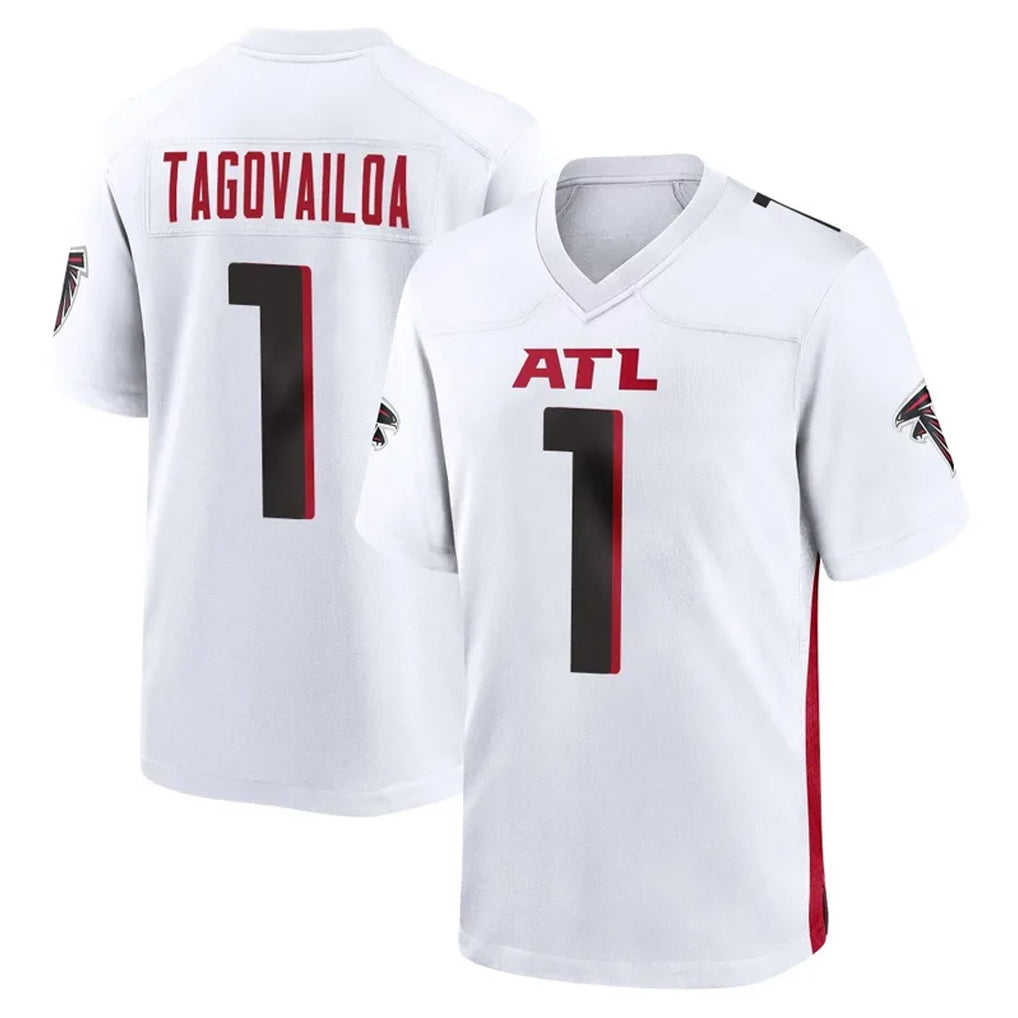 Parkc A.Falcons #1 Tua Tagovailoa Player White Home Game Stitched Jerseys