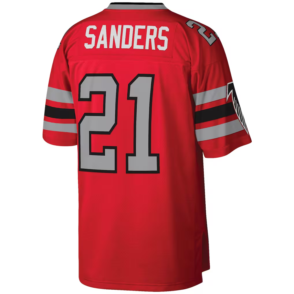 Parkc A.Falcons #21 Deion Sanders Mitchell & Ness Red Legacy Replica Jersey