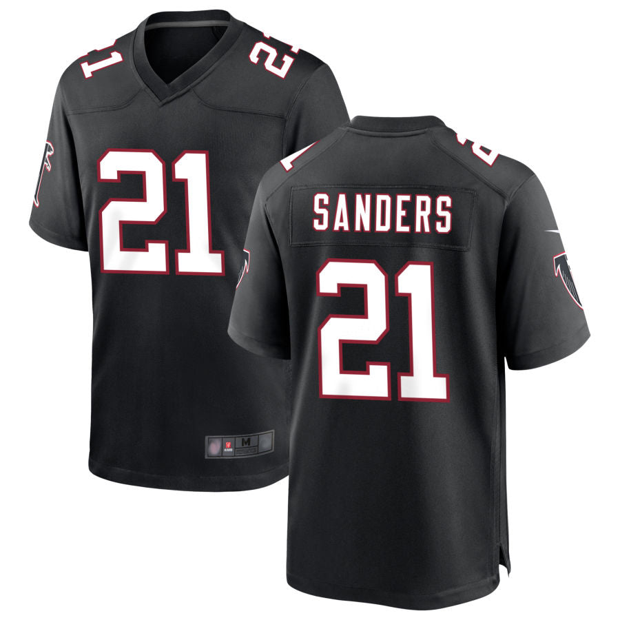 Parkc A.Falcons #21 Deion Sanders Player Black Throwback Limited Stitched Jerseys