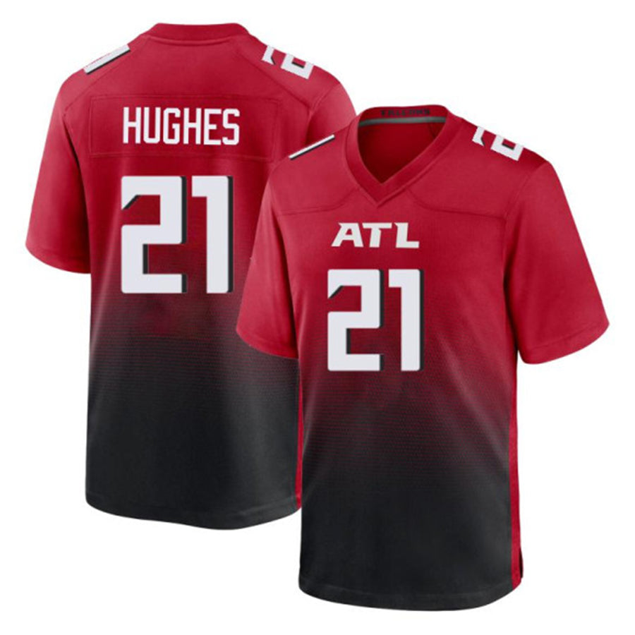 Parkc A.Falcons #21 Mike Hughes Player Red Home Game Stitched Jerseys