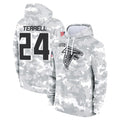 Parkc A.Falcons #24 A.J. Terrell Jr. Player Arctic Camo Salute to Service Limited Hoodie Stitched Jerseys