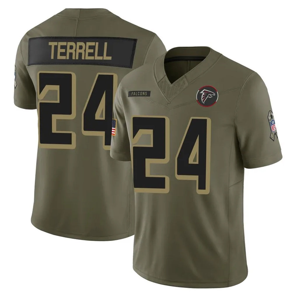 Parkc A.Falcons #24 A.J. Terrell Jr. Player Olive Salute To Service Limited Home Game Stitched Jerseys