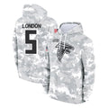 Parkc A.Falcons #5 Drake London Player Camo Arctic Salute to Service Hoodies Limited Stitched Jerseys