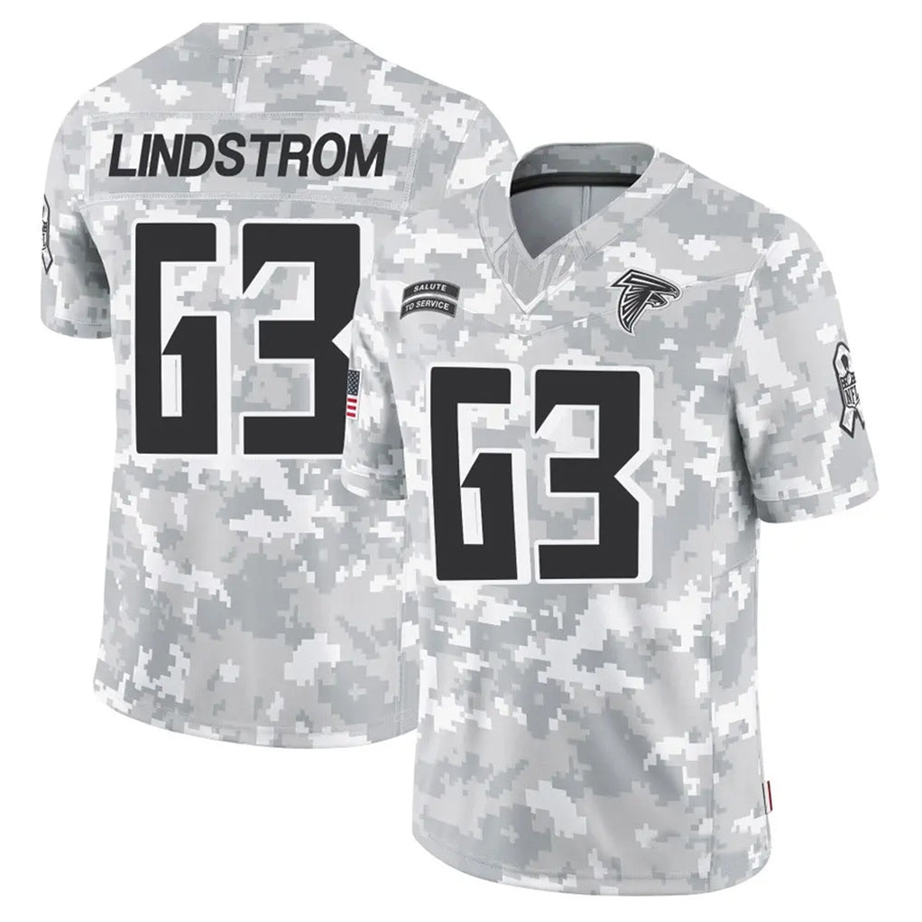 Parkc A.Falcons #63 Chris Lindstrom Player Arctic Camo Salute to Service Limited Stitched Jerseys