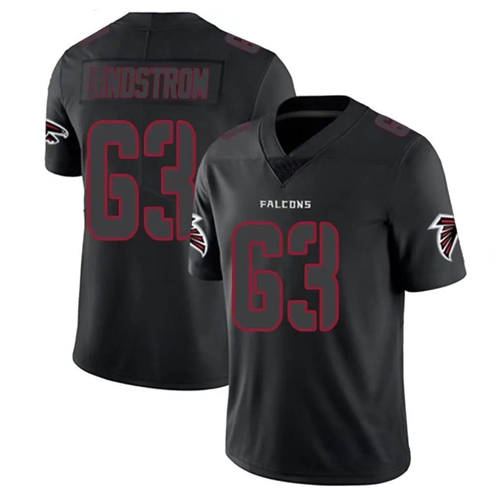 Parkc A.Falcons #63 Chris Lindstrom Player Black Impact Limited Game Stitched Jerseys