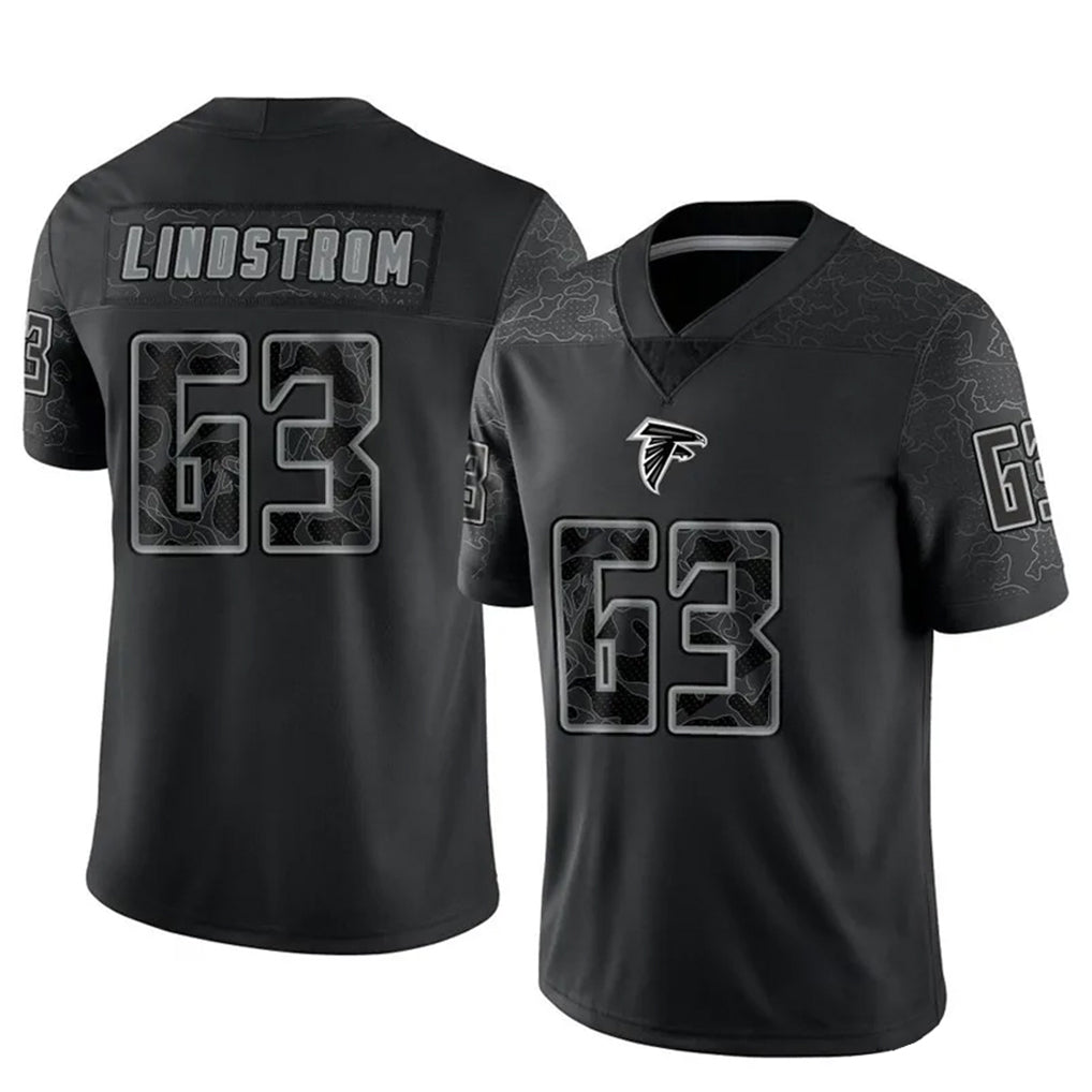 Parkc A.Falcons #63 Chris Lindstrom Player Black RFLCTV Limited Stitched Jerseys