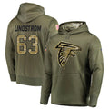 Parkc A.Falcons #63 Chris Lindstrom Player Olive Salute to Service Club Fleece Hoodie Stitched Jerseys