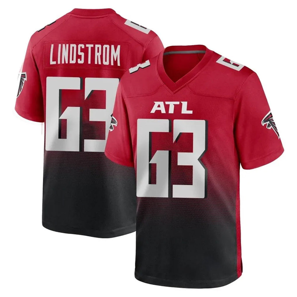 Parkc A.Falcons #63 Chris Lindstrom Player Red Home Game Stitched Jerseys