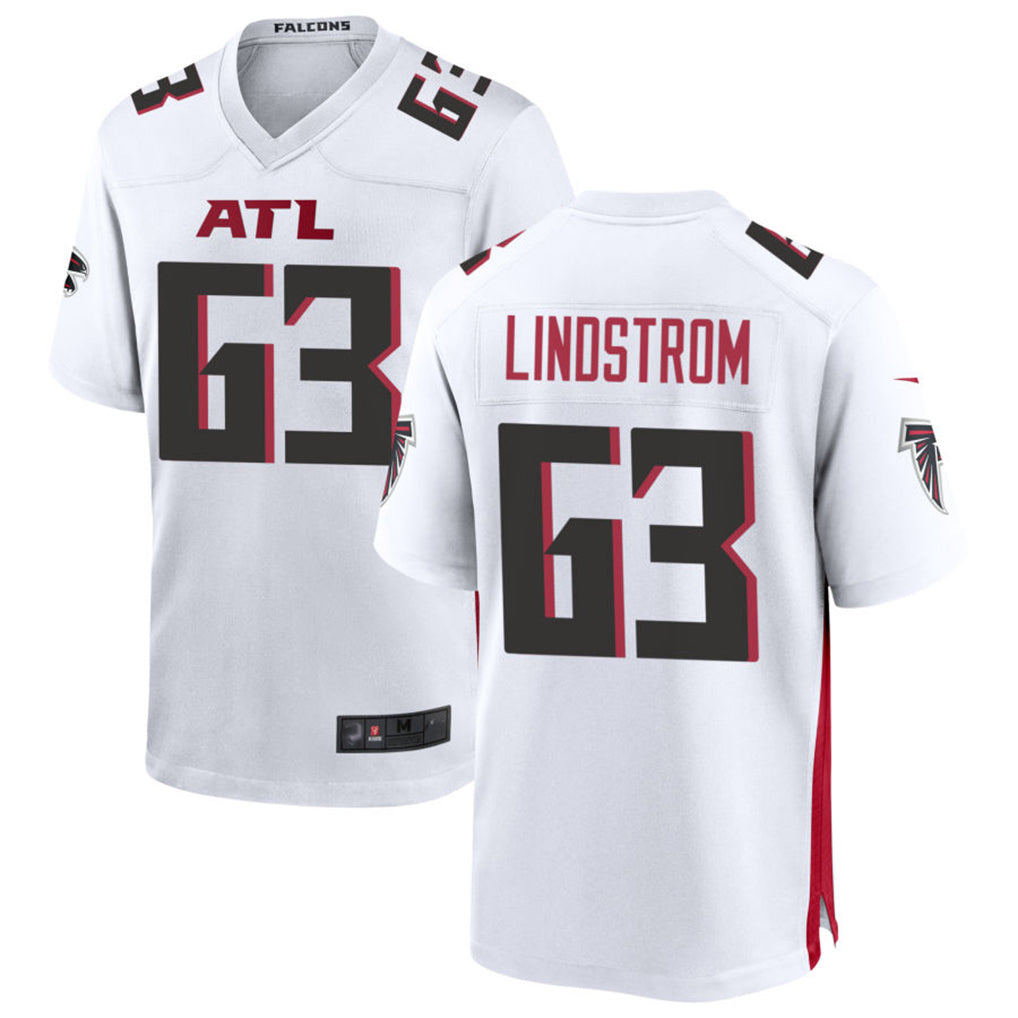 Parkc A.Falcons #63 Chris Lindstrom Player White Home Game Stitched Jerseys