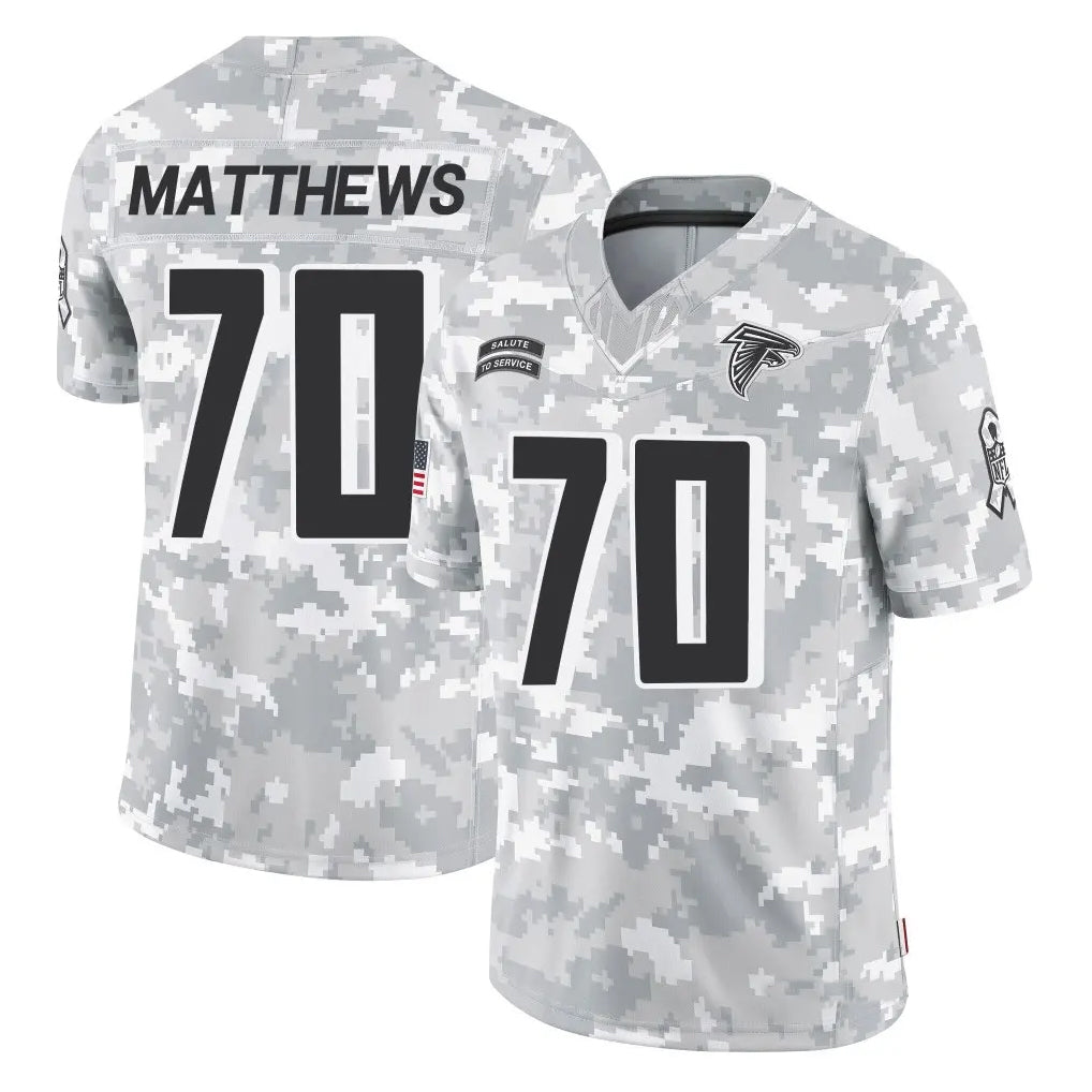 Parkc A.Falcons #70 Jake Matthews Player Arctic Camo Salute to Service Limited Stitched Jerseys