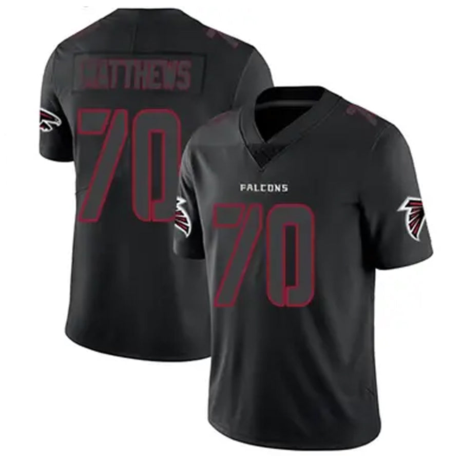 Parkc A.Falcons #70 Jake Matthews Player Black Limited Elite Game Stitched Jerseys
