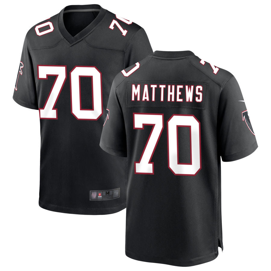 Parkc A.Falcons #70 Jake Matthews Player Black Throwback Game Stitched Jerseys